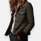 Corrie - Tweed Jacket with Velvet Details